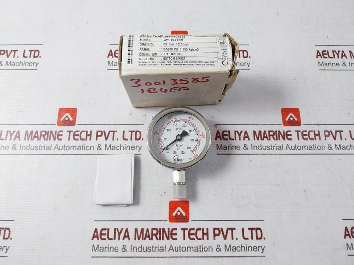 Excel En 837-1 Digital Pressure Gauge Wpt-25-2-2Nm 0-5000 Psi 63 Mm/2.5 Inch