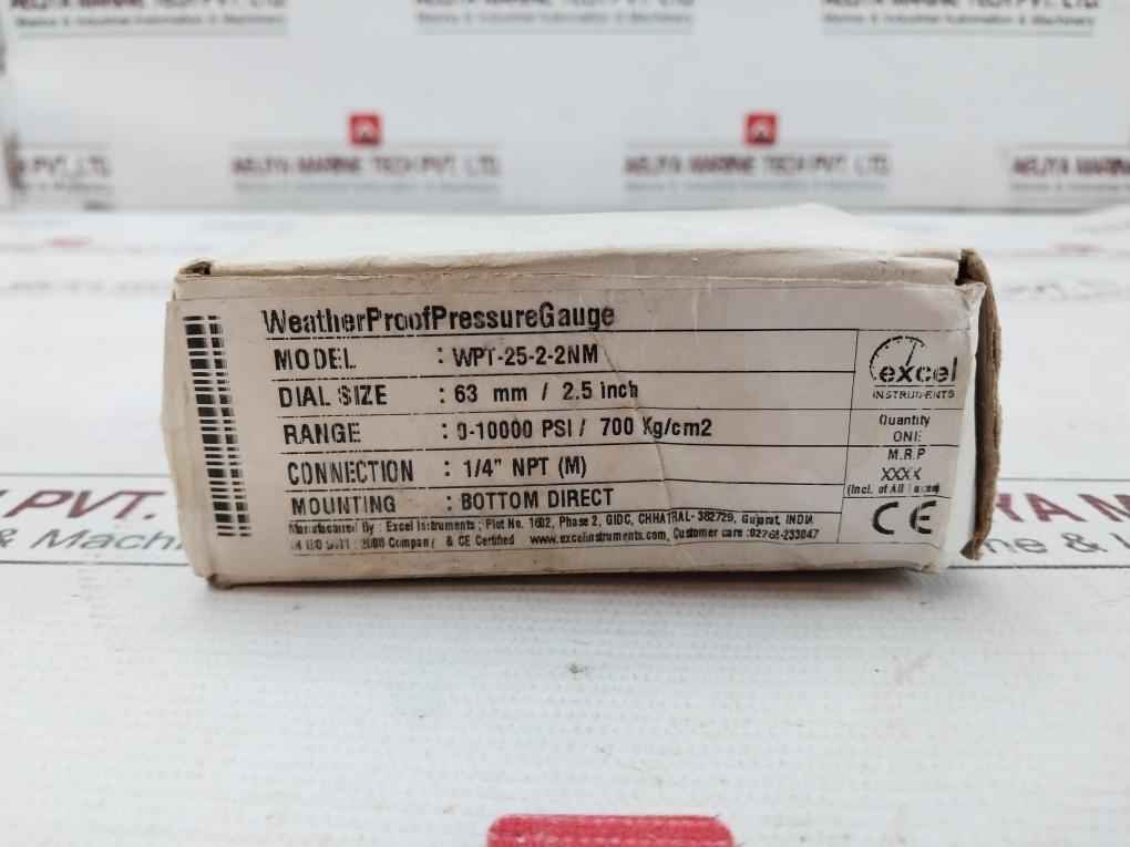 Excel En 837-1 Wpt-25-2-2Nm Digital Pressure Gauge 0-10000 Psi