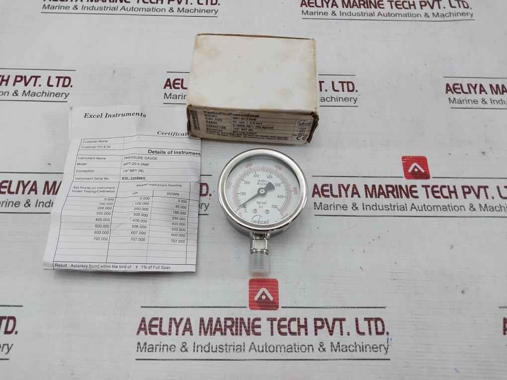 Excel Instruments Wpt-25-2-2Nm 1/4" Npt (M) Digital Pressure Gauge 63 Mm/2.5 Inc