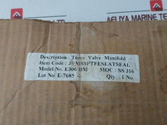 Excelock 3Vm/T-ss 316 Three Valve Manifold E306 Dm 6000 Psi E-7685/1435