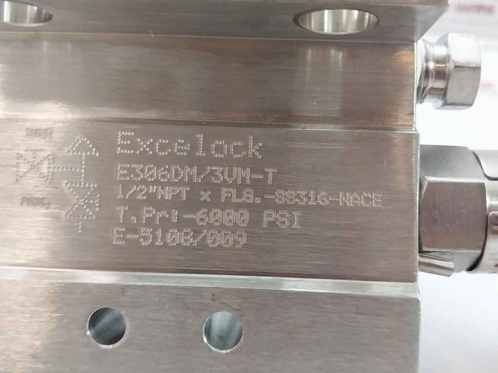 Excelock E306Dm/3Vm-t Valve Manifold 1/2"Npt X Flg.-ss316-nace 6000 Psi