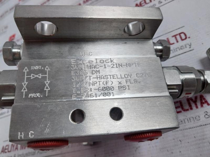 Excelock E306 Dm Three Valve Manifold 1/2