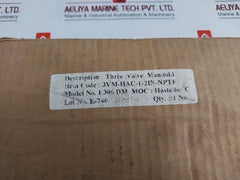 Excelock E306 Dm Three Valve Manifold 1/2" Npt (F) X Flg -6000 Psi 7461/001