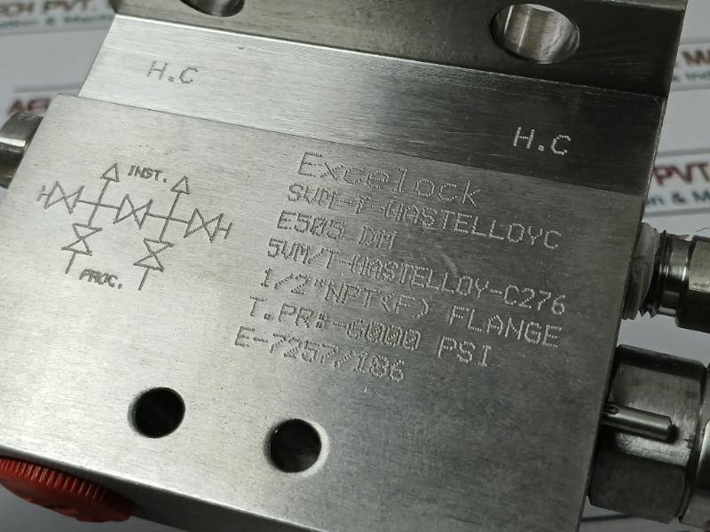 Excelock E505 Dm T-type 5-way Manifold Valve 6000 Psi E-7257/186
