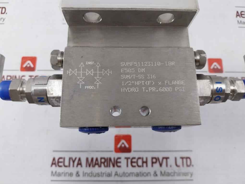 Excelock E505 Dm Valves &amp; Manifold 1/2"Npt (F) X Flange Hydro T.Pr.6000 Psi