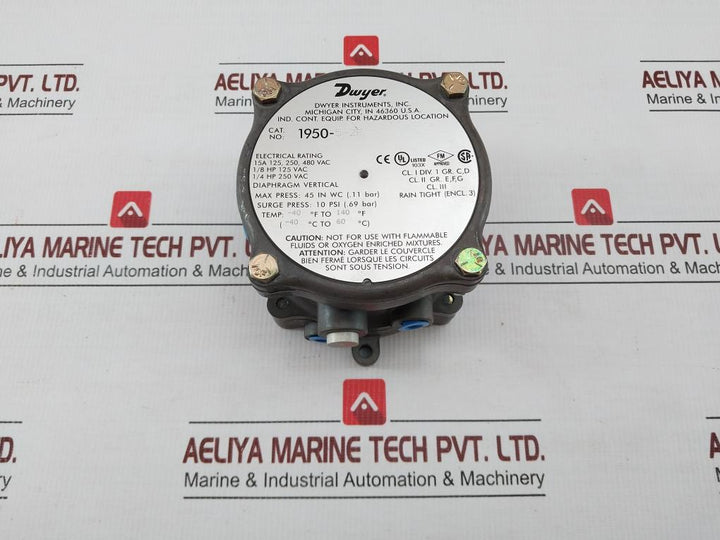 Explosion-proof Differential Pressure Switch 1950-5-2F Dwyer 10Psi