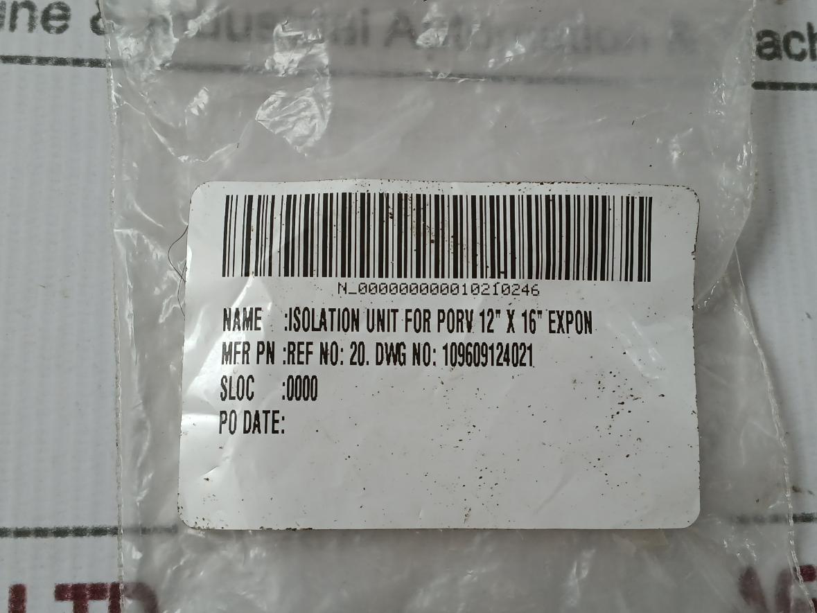 Expon 20 Isolation Unit For Porv 12 In X 16 In Assembly