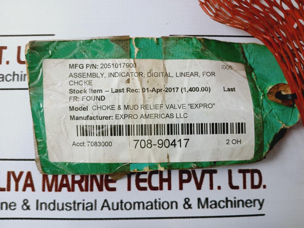 Expro Americas 2051017900 Choke & Mud Relief Valve