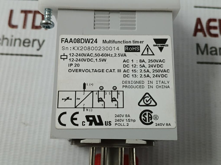 Faa08Dw24 Carlo Gavazzi Analog Time Delay Relay 50/60Hz 250Vac