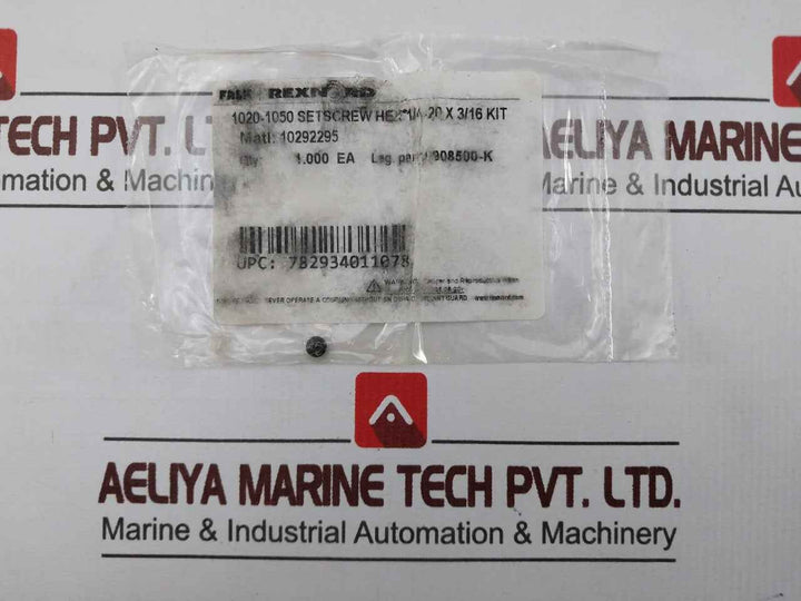 Falk 1050T Rexnord Hub Rsb Assembly 1/4-20 X 3/16 Kit 0246655