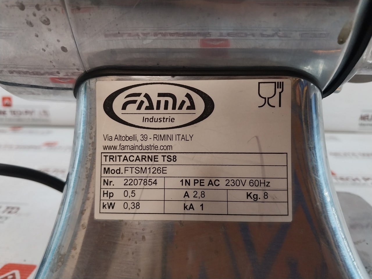 Fama Industrie Ftsm126E Meat Grinder 2207854 Ac 230V 60Hz