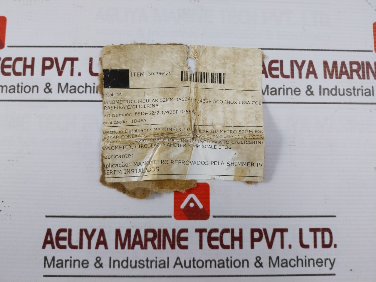 Famabras 14105-1 Manometer Pressure Gauge 0-6 Bar Stainless Steel