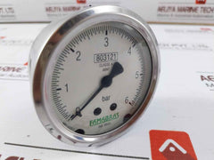 Famabras 14105-1 Manometer Pressure Gauge 0-6 Bar Stainless Steel