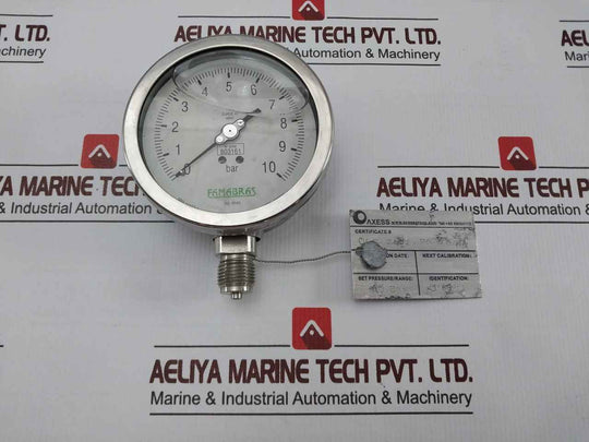Famabras 14105-1 Pressure Gauge 0-10 Bar
