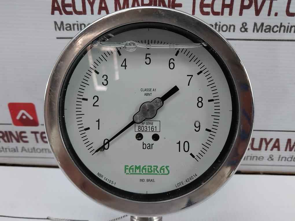 Famabras 14105-1 Pressure Gauge 0-10 Bar