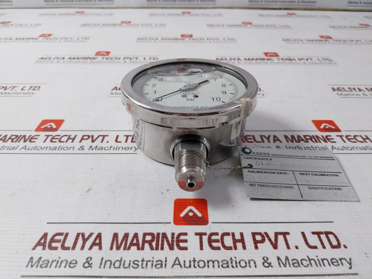 Famabras 14105-1 Pressure Gauge 0-10 Bar 232.50 4 Pol 1/2 Bsp