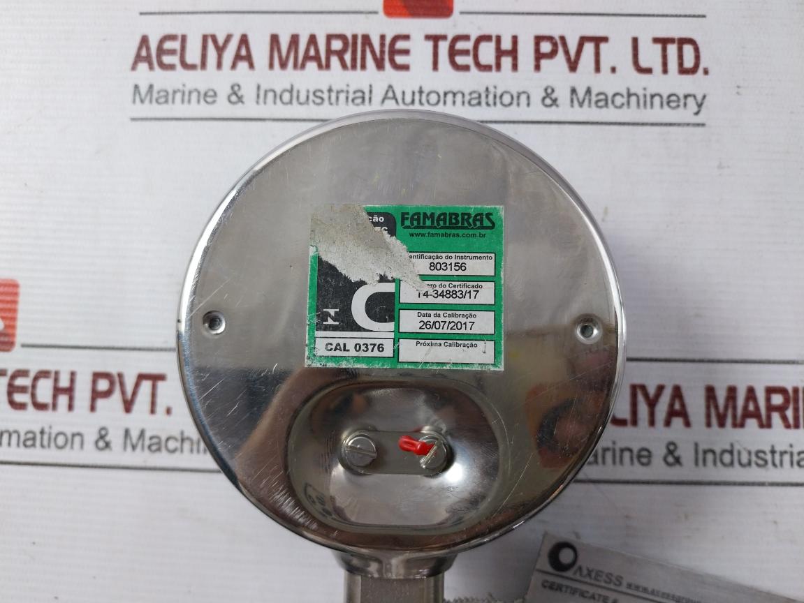 Famabras 14105-1 Pressure Gauge 0-10 Bar 232.50 4 Pol 1/2 Bsp