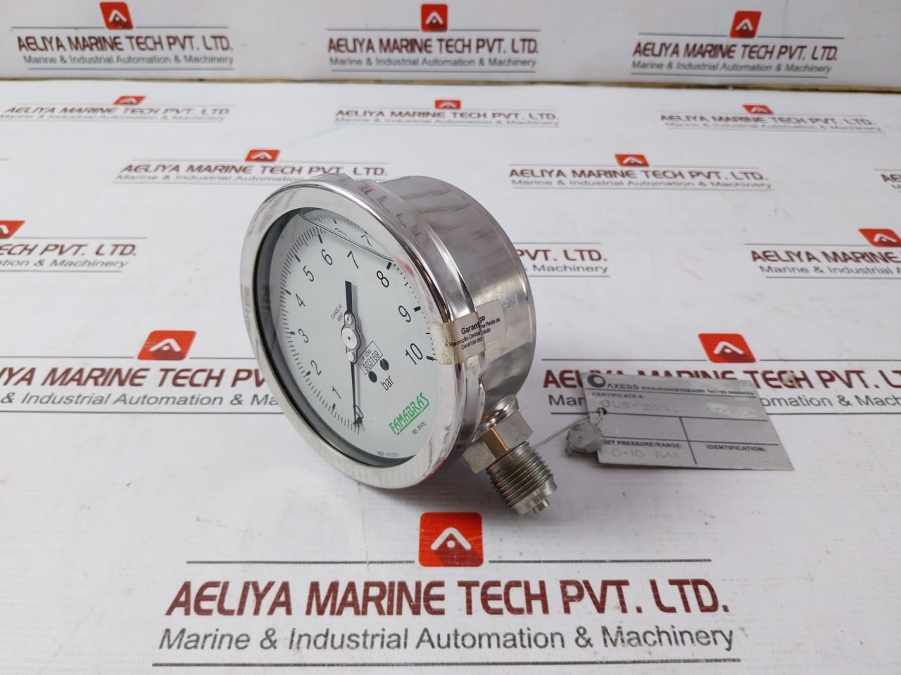 Famabras 14105-1 Pressure Gauge 0-10 Bar Class A1