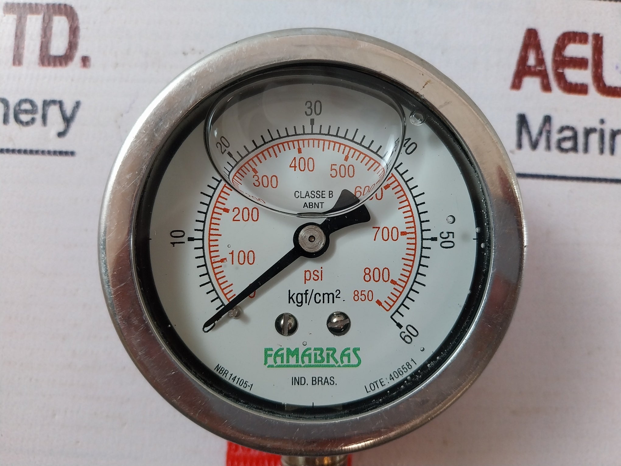 Famabras 14105-1 Pressure Gauge 0-60 Kgf/Cm2