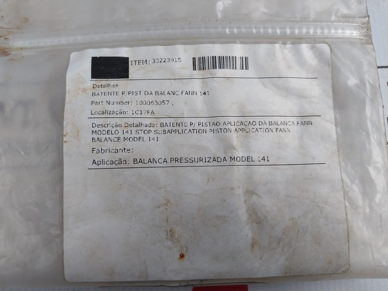 Fann Instrument 100063057 C Piston Plunger Brass