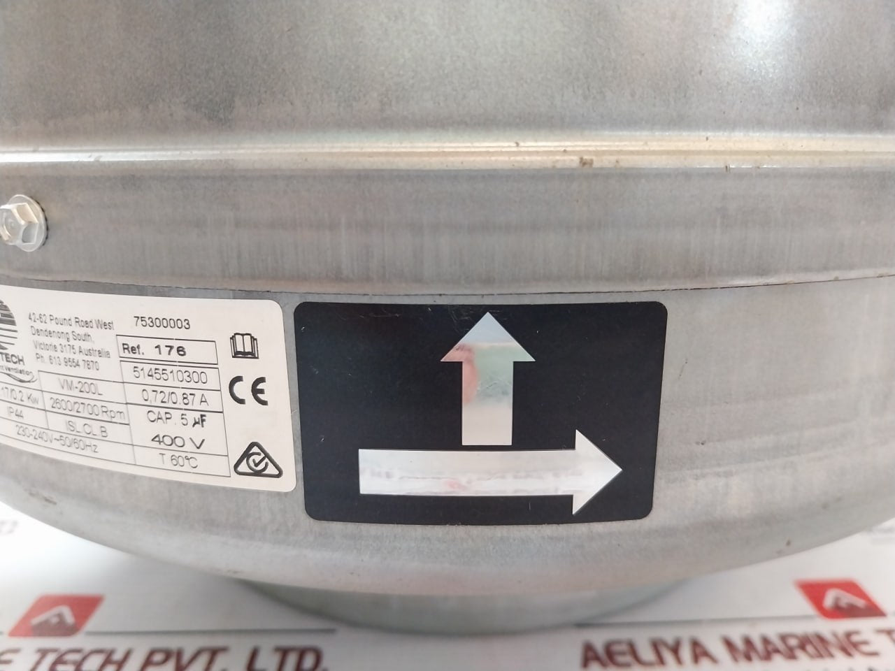 Fantech Vm-200L Duct Mount Centrifugal Fan 230-240V