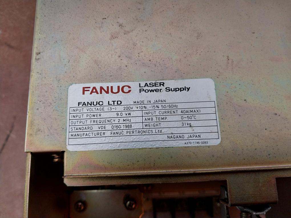 Fanuc A14B-0082-b208-04 Laser Power Supply 200V 9.0Kw 40A 2Mhz