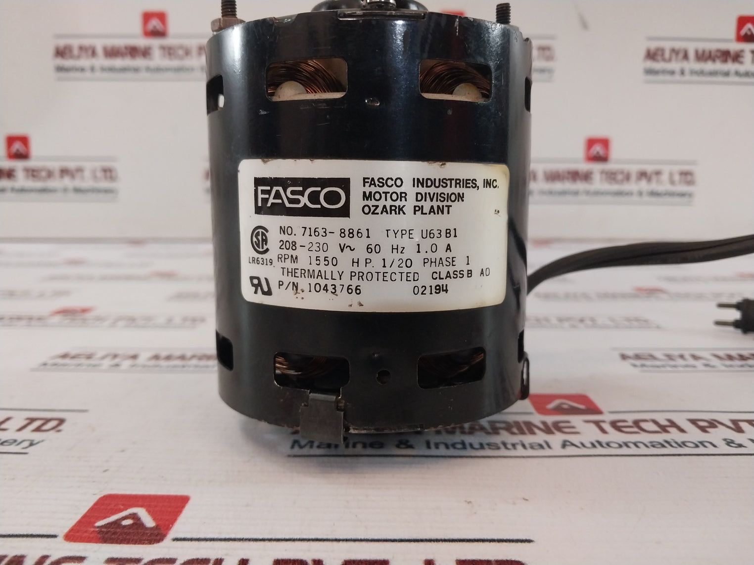Fasco U63B1 Motor 1043766 1550 RPM 208-230V~ 60Hz 1.0A