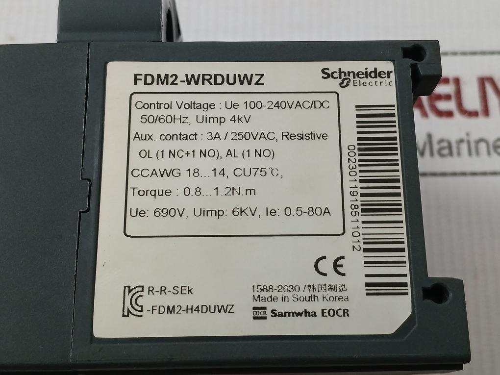 Fdm2-wrduwz Schneider Electric Motor Protection And Overcurrent Relay 100-240Vac