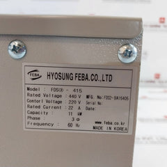 Feba Fds3-415 Smartcon Contactless Induction Motor Controller 220V 22A 60 Hz