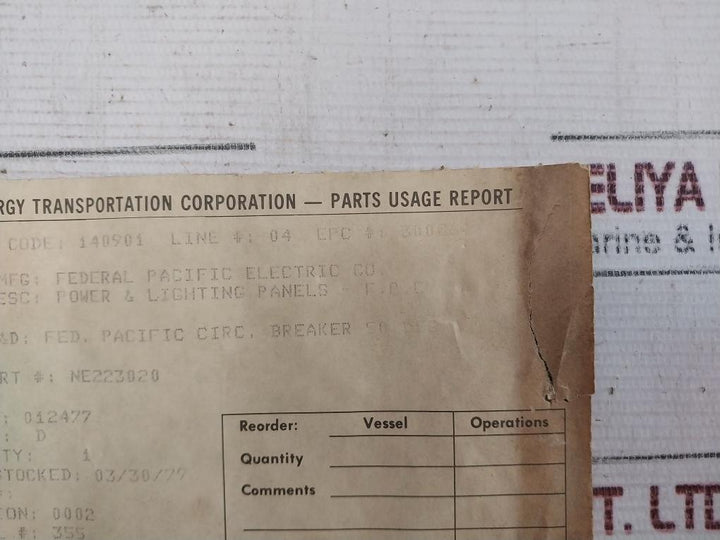 Federal Pacific Ne223020 Circuit Breaker Ne223020-50C