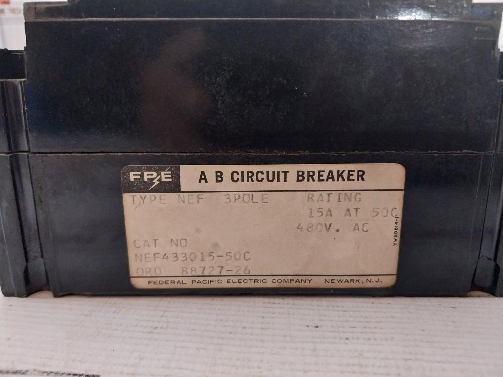 Federal Pacific Nef433015-50C A B Circuit Breaker Nef 3-pole