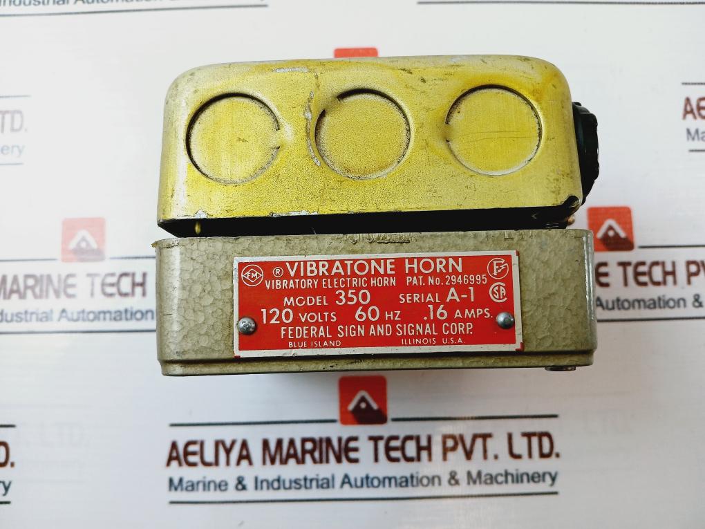 Federal Sign And Signal 350 Vibratone Horn 120 Volts 60Hz