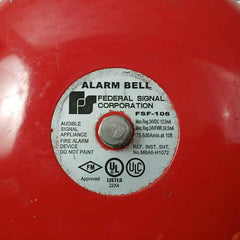 Federal Signal Fsf-106 Alarm Bell Max.24Vdc 13.5Ma Mba6-h1072