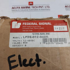 Federal Signal Lp3S-012-048R Low Profile Strobe Light Ip66 12-48 Vdc