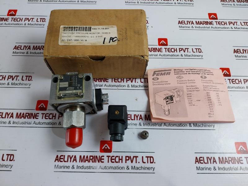 Fema Dcmv 6 Pressure Switch, 0.5-6 Bar, 16 Bar Max Ip54
