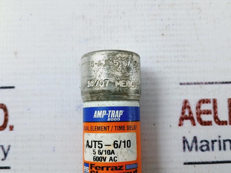 Ferraz Shawmut Amp-trap 2000 Ajt5-6/10 Time Delay Fuse Class J Fuse 600v Ac