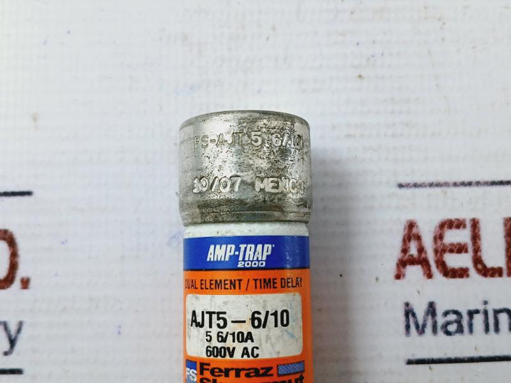 Ferraz Shawmut Amp-trap 2000 Ajt5-6/10 Time Delay Fuse Class J Fuse 600v Ac