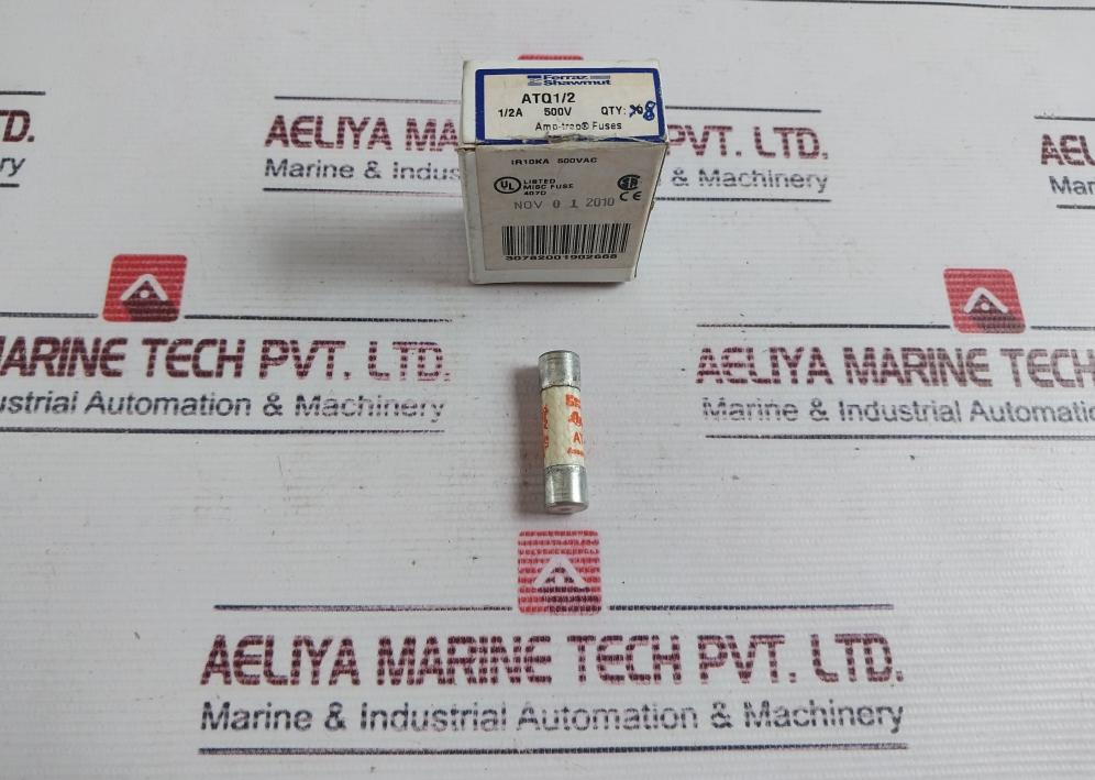Lot of 5X Ferraz Shawmut Amp-Trap ATQ1/2 Time Delay Fuses