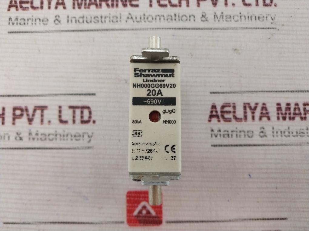 Ferraz Shawmut Nh000Gg69V20 Fuse 690V 20A Nh000