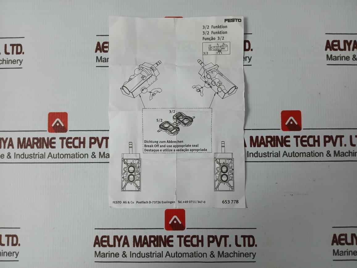 Festo 3/2 Valve Repair Kit With Gasket Screw And Instruction Sheet
