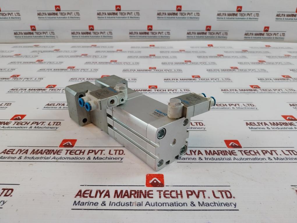 Festo Adn-40-50-a-p-a Compact Cylinder W/ Vfof-le-bah-g18-q6 Flow Control Valve