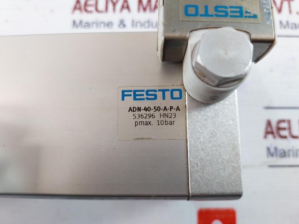 Festo Adn-40-50-a-p-a Compact Cylinder W/ Vfof-le-bah-g18-q6 Flow Control Valve