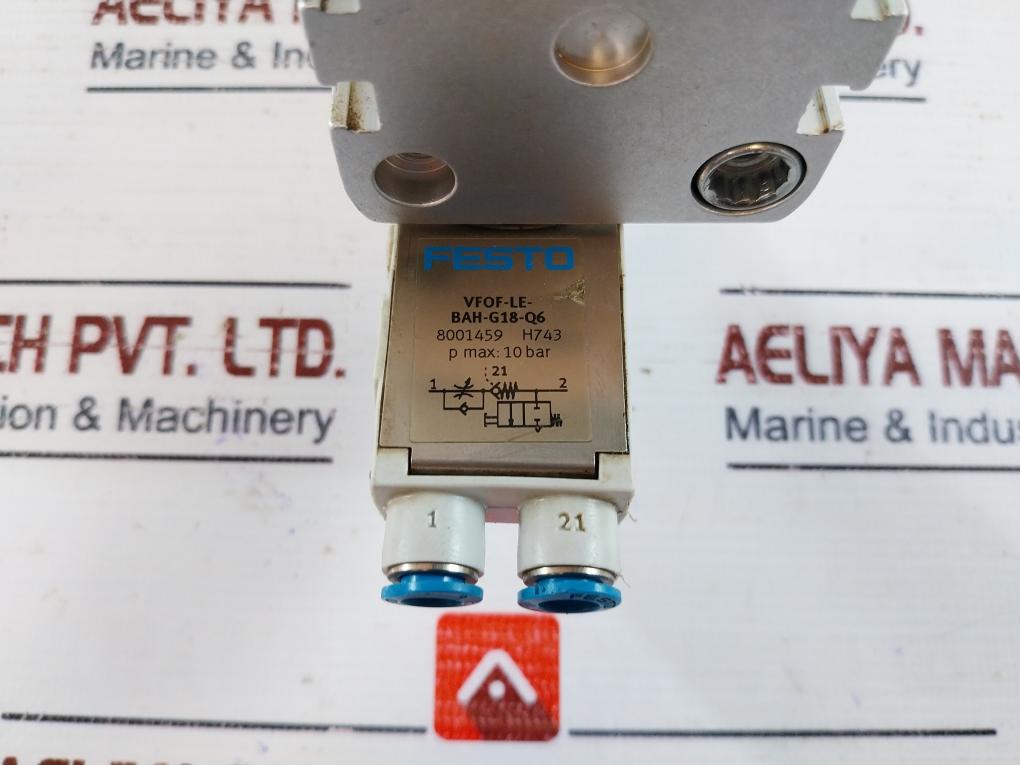 Festo Adn-40-50-a-p-a Compact Cylinder W/ Vfof-le-bah-g18-q6 Flow Control Valve