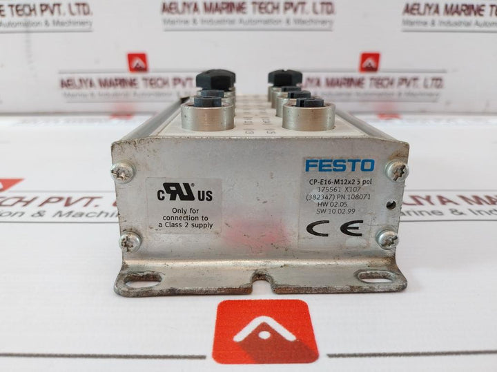Festo Cp-e16-m12X2 5 Pol Input Module 175561 X107 Ip65 24Vdc