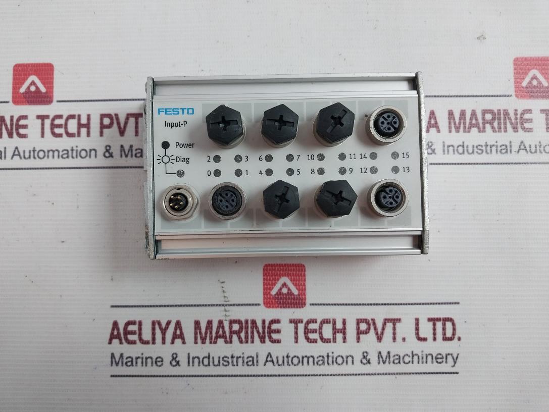 Festo Cp-e16-m12X2 5 Pol Input Module Hw02.05 T 80C Ip65 (Not Working)