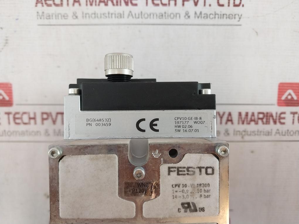 Festo Cpv10-ge-ib-8 Valve Terminal 003459 Ip65 14= 3,0-8 Bar -5 C Ta +50 C