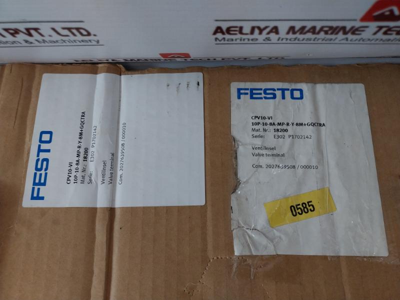 Festo Cpv10-ge-mp-8 Valve Terminal 24V Dc, 0.46W/Coil 00018624