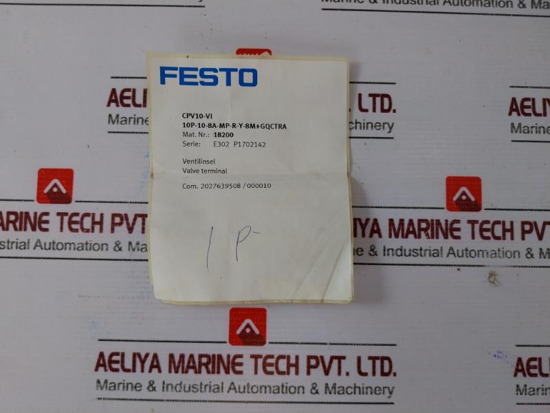 Festo Cpv10-ge-mp-8 Valve Terminal 24V Dc, 0.46W/Coil 00018624