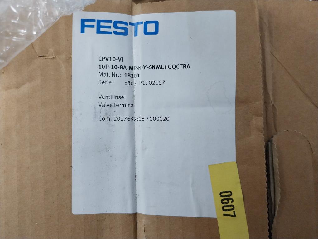 Festo Cpv10-vi Valve Terminal 24V Dc Control Unit