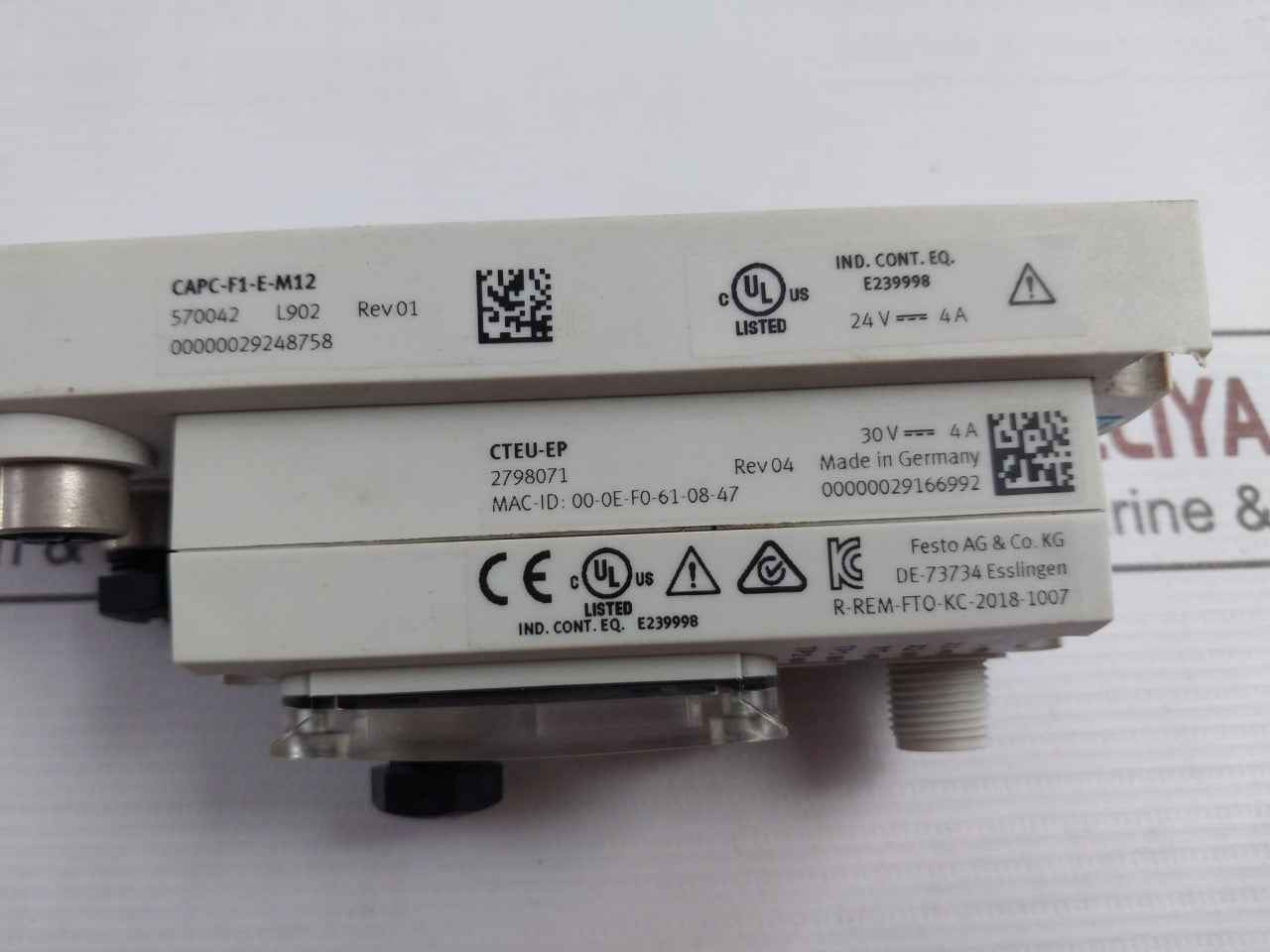 Festo Cteu-ep Bus Node R-rem-fto-kc-2018-1007 30V-4A Rev 01